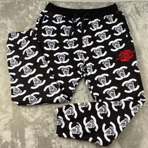 Crooks & Castles Sweatpants Mens 5XL Joggers Black White Graphic Medusa NEW